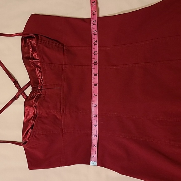 Express Red Spaghetti Strap Lace-up Back Dress - Picture 14 of 16